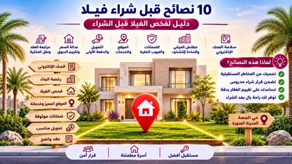 10 نصائح قبل شراء فيلا في 2026: دليل لفحص الفيلا قبل الشراء